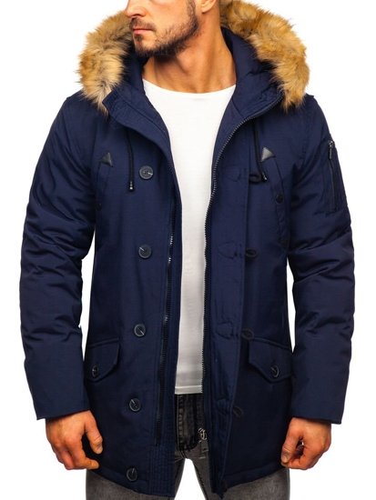 Chaqueta de invierno parka para hombre azul oscuro Bolf 1971