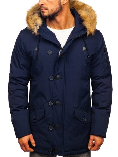 Chaqueta de invierno parka para hombre azul oscuro Bolf 1971