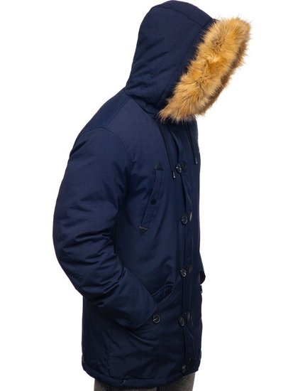 Chaqueta de invierno parka para hombre azul oscuro Bolf 1971