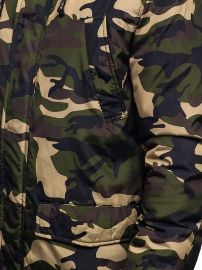 Chaqueta de invierno parka para hombre camuflaje verde Bolf 1968