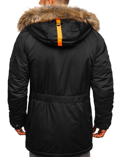 Chaqueta de invierno parka para hombre negra Bolf 1067