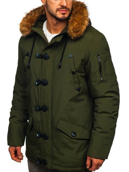 Chaqueta de invierno parka para hombre verde Bolf 1888