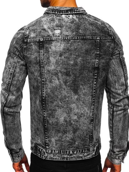 Chaqueta de jeans para hombre gris Bolf AK588