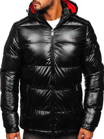 Chaqueta deportiva acolchada oversize de invierno para hombre negro Bolf EX2138B