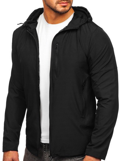 Chaqueta deportiva cortavientos para hombre color negro Denley HM142