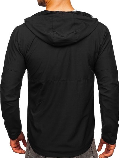 Chaqueta deportiva cortavientos para hombre color negro Denley HM142