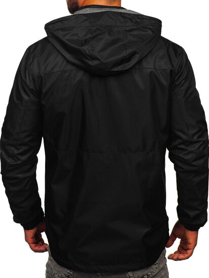 Chaqueta deportiva cortavientos para hombre negro Bolf 22M311