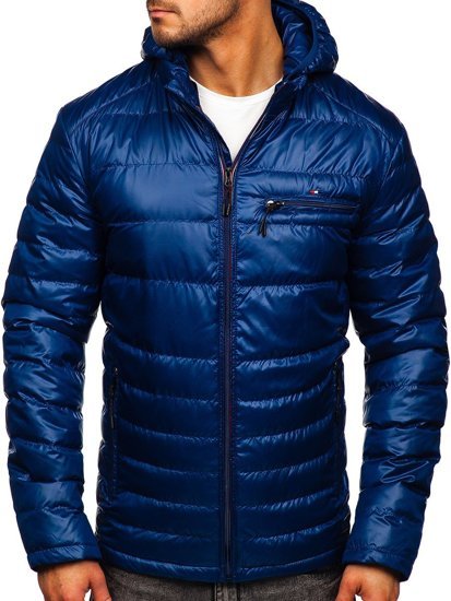 Chaqueta deportiva de entretiempo acolchada para hombre azul oscuro Bolf 2066