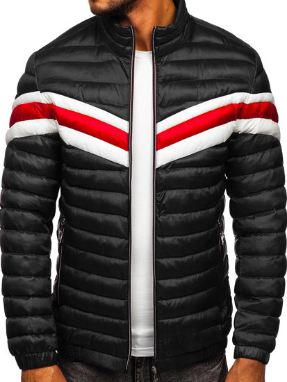 Chaqueta deportiva de entretiempo acolchada para hombre negro Bolf 6574