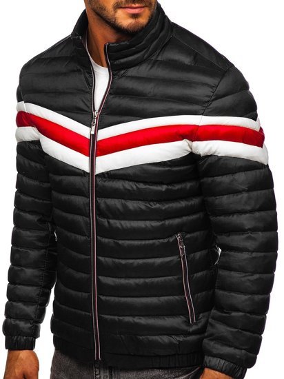 Chaqueta deportiva de entretiempo acolchada para hombre negro Bolf 6574