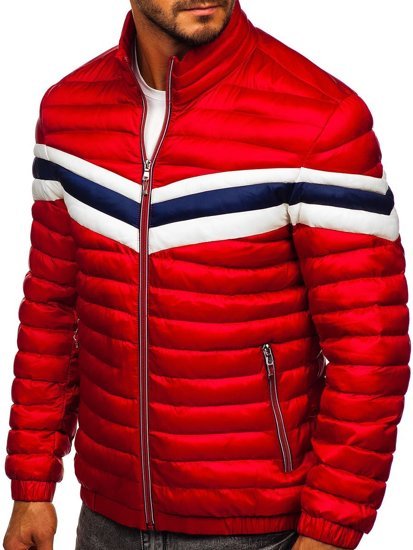 Chaqueta deportiva de entretiempo acolchada para hombre rojo Bolf 6574