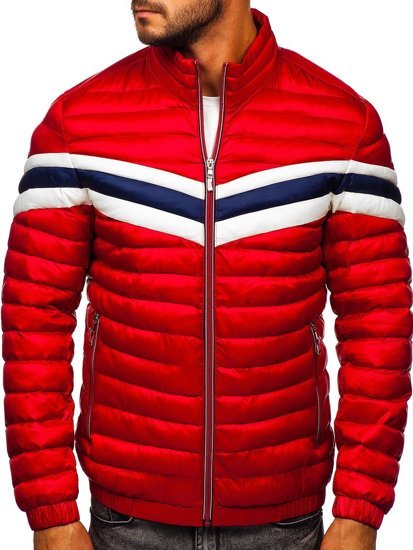 Chaqueta deportiva de entretiempo acolchada para hombre rojo Bolf 6574