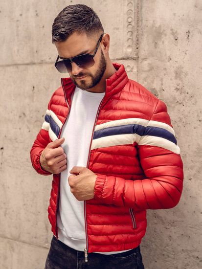 Chaqueta deportiva de entretiempo acolchada para hombre rojo Bolf 6574A