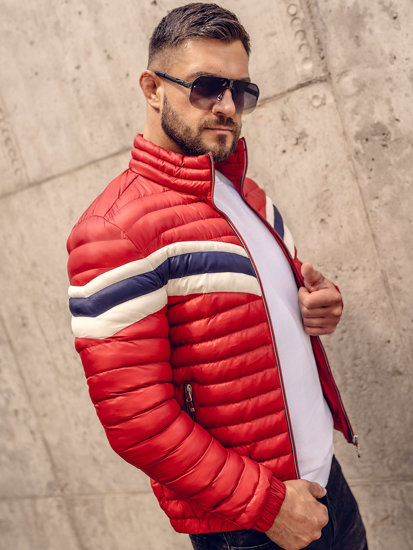 Chaqueta deportiva de entretiempo acolchada para hombre rojo Bolf 6574A