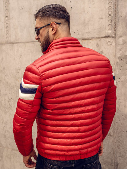 Chaqueta deportiva de entretiempo acolchada para hombre rojo Bolf 6574A