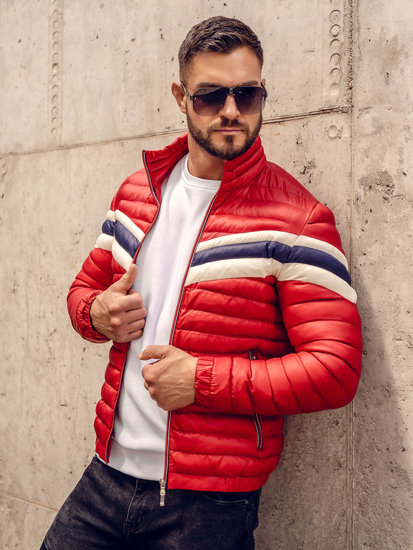 Chaqueta deportiva de entretiempo acolchada para hombre rojo Bolf 6574A