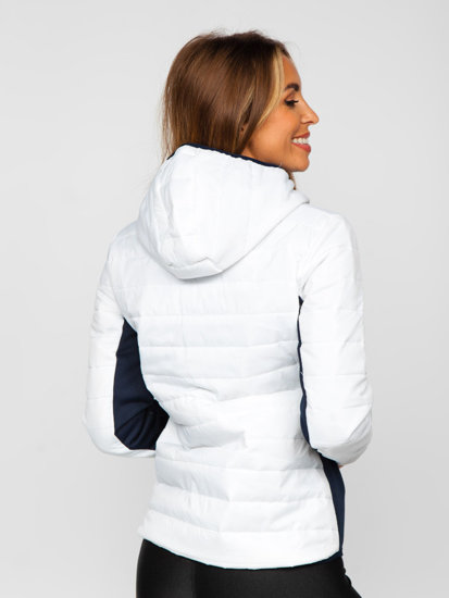 Chaqueta deportiva de entretiempo blanca para mujer Bolf KSW4006