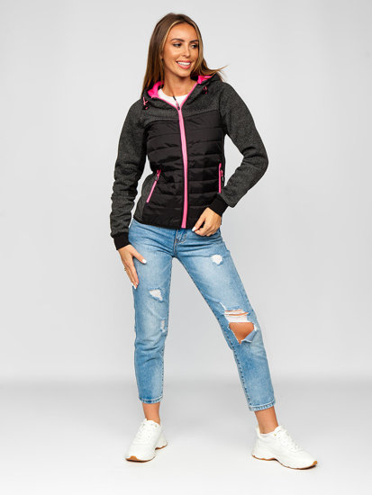 Chaqueta deportiva de entretiempo negra para mujer Bolf KSW4002