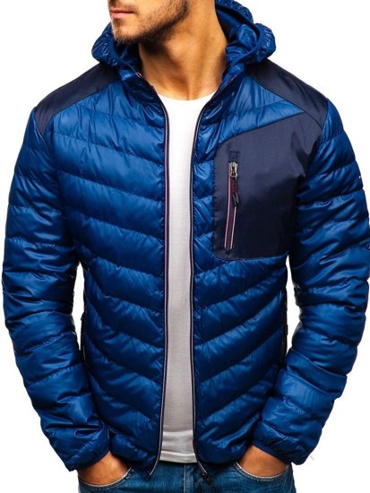 Chaqueta deportiva de entretiempo para hombre azul oscuro Bolf 1901