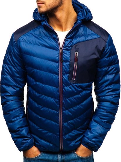 Chaqueta deportiva de entretiempo para hombre azul oscuro Bolf 1901