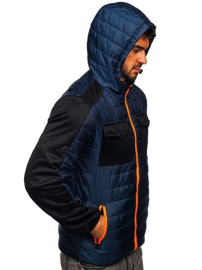 Chaqueta deportiva de entretiempo para hombre color azul oscuro Bolf M10003