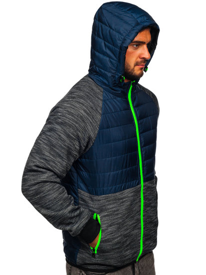 Chaqueta deportiva de entretiempo para hombre color azul oscuro Bolf M10018