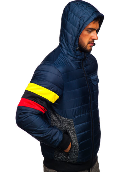 Chaqueta deportiva de entretiempo para hombre color azul oscuro Bolf M10021