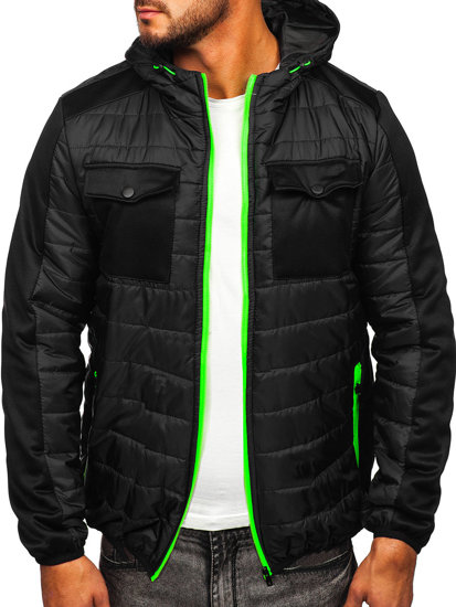 Chaqueta deportiva de entretiempo para hombre color negro Bolf M10003