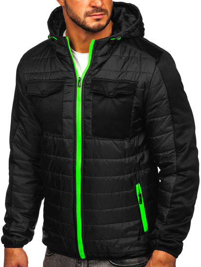 Chaqueta deportiva de entretiempo para hombre color negro Bolf M10003