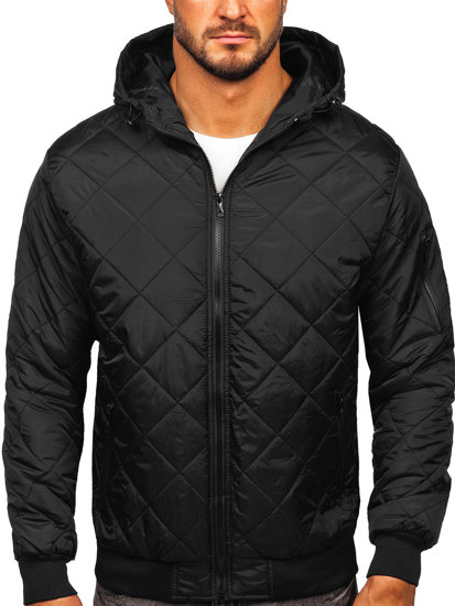 Chaqueta deportiva de entretiempo para hombre negro Bolf MY21