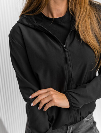 Chaqueta deportiva de entretiempo para mujer negro Bolf HD141