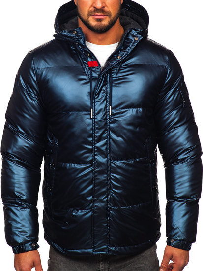 Chaqueta deportiva de invierno acolchada para hombre azul oscuro Bolf EX2125