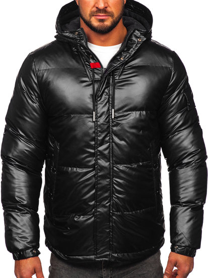 Chaqueta deportiva de invierno acolchada para hombre negro Bolf EX2125