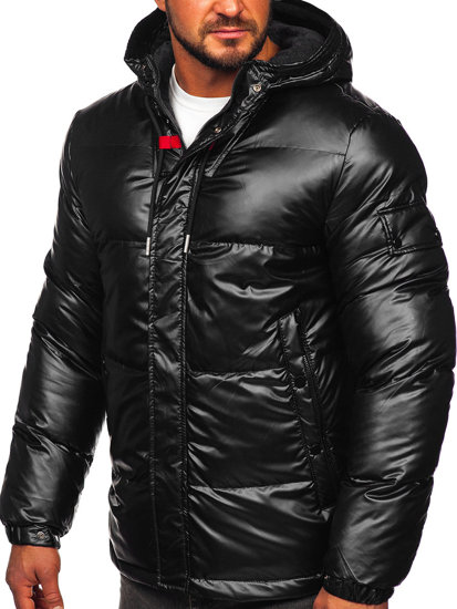 Chaqueta deportiva de invierno acolchada para hombre negro Bolf EX2125