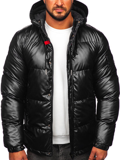 Chaqueta deportiva de invierno acolchada para hombre negro Bolf EX2125