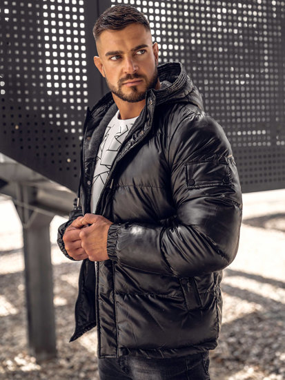 Chaqueta deportiva de invierno acolchada para hombre negro Bolf EX2125A