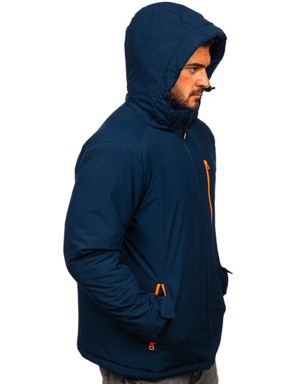 Chaqueta deportiva de invierno para hombre azul oscuro Bolf HH011