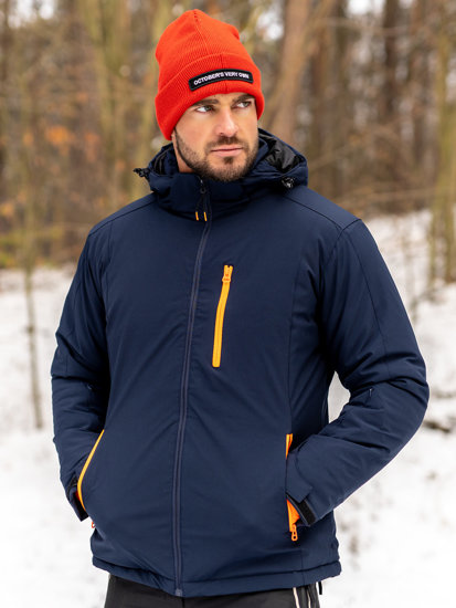 Chaqueta deportiva de invierno para hombre azul oscuro Bolf HH011