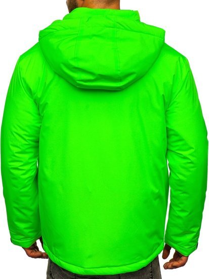 Chaqueta deportiva de invierno para hombre verde y fluorescente Bolf HH011