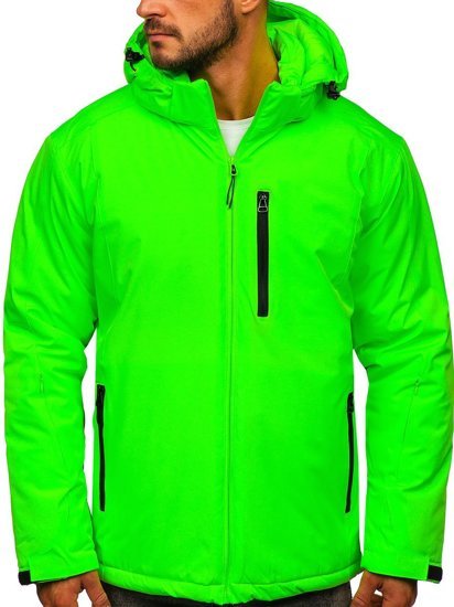 Chaqueta deportiva de invierno para hombre verde y fluorescente Bolf HH011