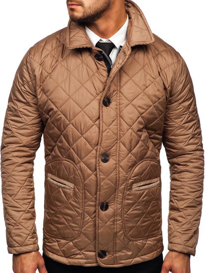 Chaqueta elegante de entretiempo tipo husky para hombre color beige Bolf 0003