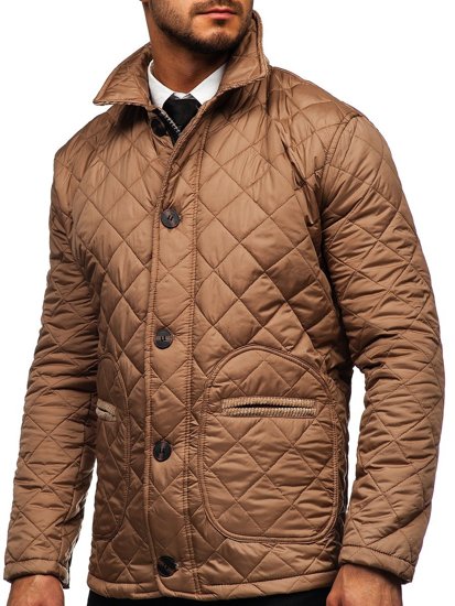 Chaqueta elegante de entretiempo tipo husky para hombre color beige Bolf 0003