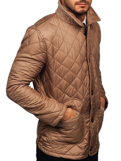 Chaqueta elegante de entretiempo tipo husky para hombre color beige Bolf 0003