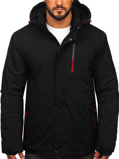 Chaqueta esquí deportiva de invierno para hombre negro y rojo Bolf 7097