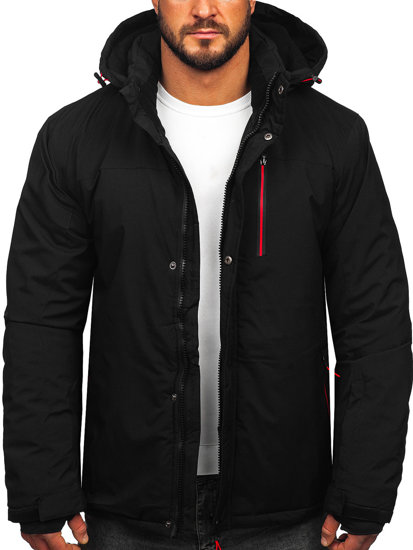 Chaqueta esquí deportiva de invierno para hombre negro y rojo Bolf 7097