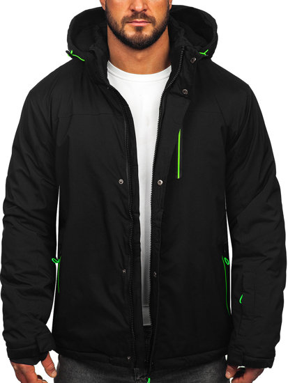 Chaqueta esquí deportiva de invierno para hombre negro y verde Bolf 7097