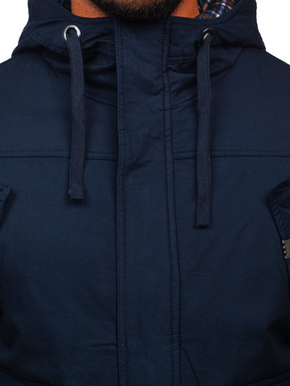 Chaqueta gruesa de invierno de algodón para hombre azul oscuro Bolf 1890