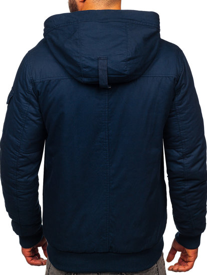 Chaqueta gruesa de invierno de algodón para hombre azul oscuro Bolf 1890