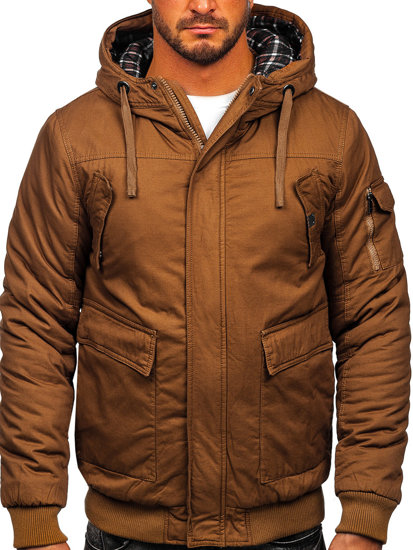 Chaqueta gruesa de invierno de algodón para hombre camel Bolf 1890