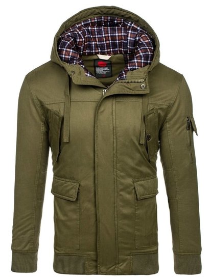 Chaqueta gruesa de invierno de algodón para hombre verde Bolf 1890